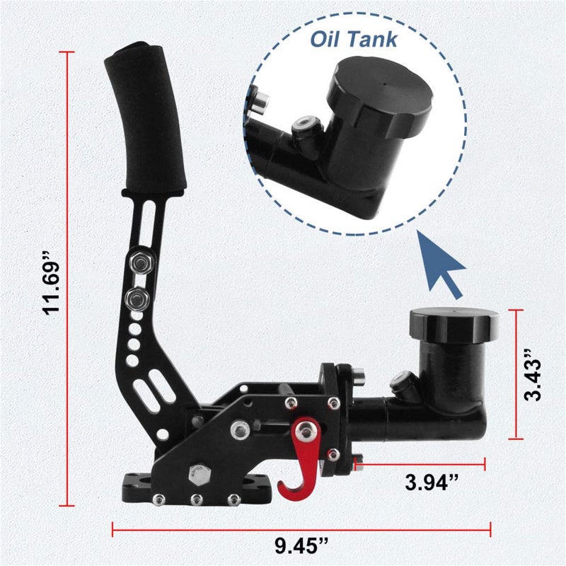 RULLINE Universal Racing Car Hydraulic E-Brake Drift Rally Lever Handbrake Gear with Oil Eisivor Tank - Image 2